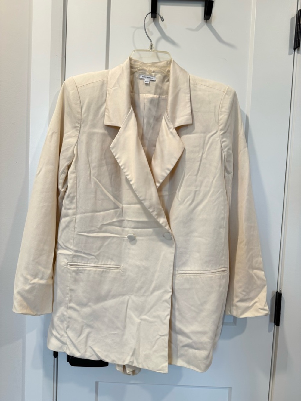 We Wore What Cream Blazer Romper